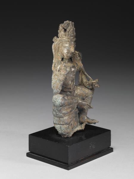 西北印度 喀什米爾 九~十世紀 白銅觀音菩薩半跏像