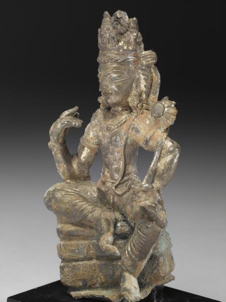 西北印度 喀什米爾 九~十世紀 白銅觀音菩薩半跏像