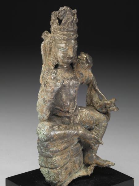 西北印度 喀什米爾 九~十世紀 白銅觀音菩薩半跏像