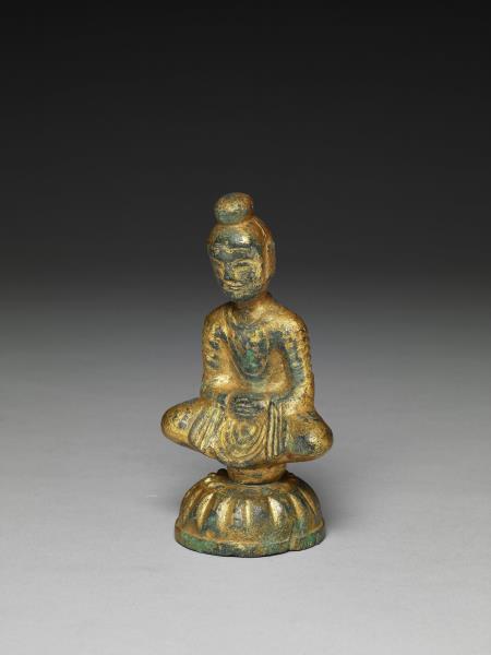 中國 北魏 四－五世紀 銅鎏金佛坐像