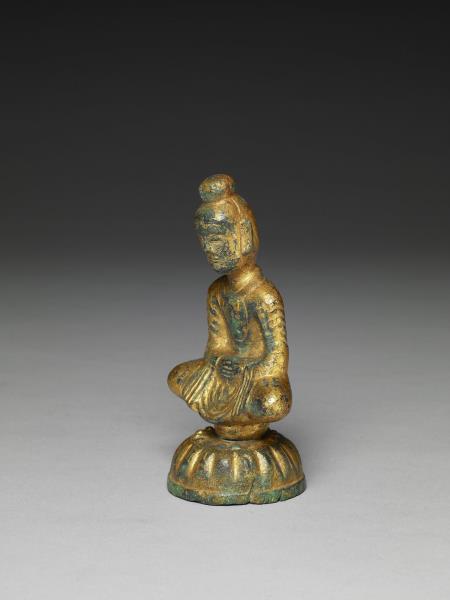 中國 北魏 四－五世紀 銅鎏金佛坐像