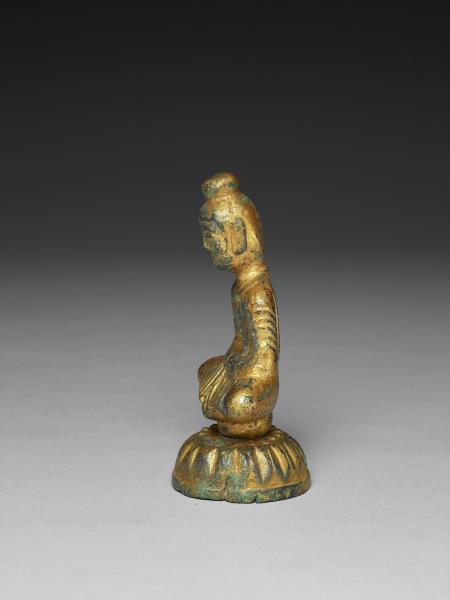 中國 北魏 四－五世紀 銅鎏金佛坐像