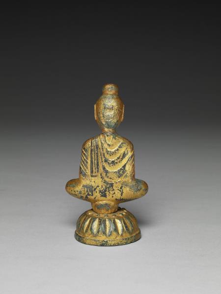 中國 北魏 四－五世紀 銅鎏金佛坐像