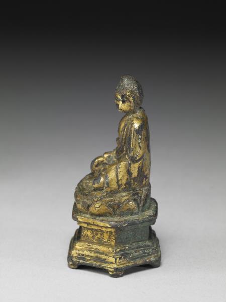 中國 明代 洪武二十九年 (1396) 銅鎏金佛坐像