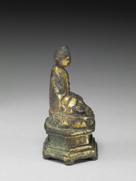 中國 明代 洪武二十九年 (1396) 銅鎏金佛坐像