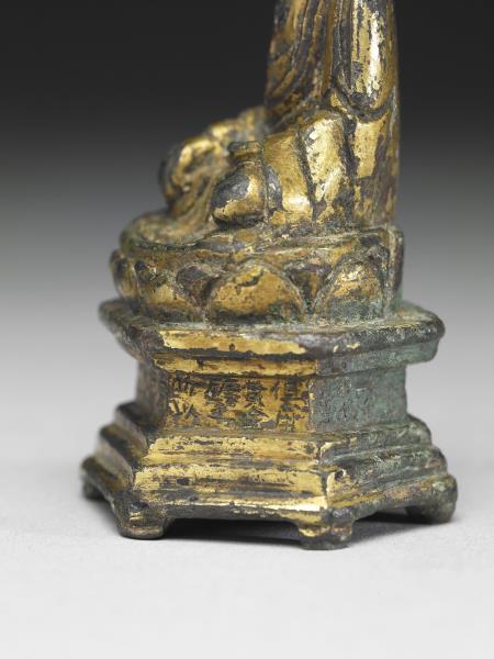 中國 明代 洪武二十九年 (1396) 銅鎏金佛坐像