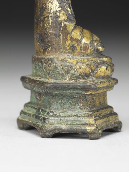 中國 明代 洪武二十九年 (1396) 銅鎏金佛坐像