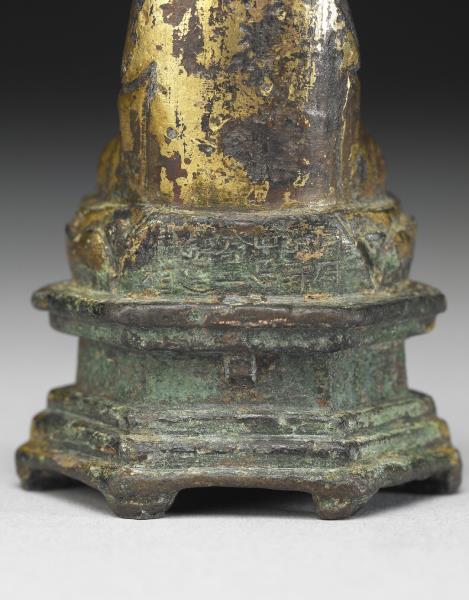 中國 明代 洪武二十九年 (1396) 銅鎏金佛坐像