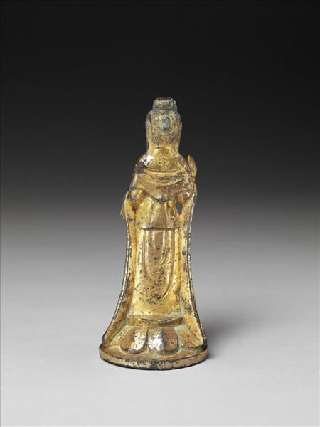 中國 北朝末隋初 六世紀初 銅鎏金菩薩立像