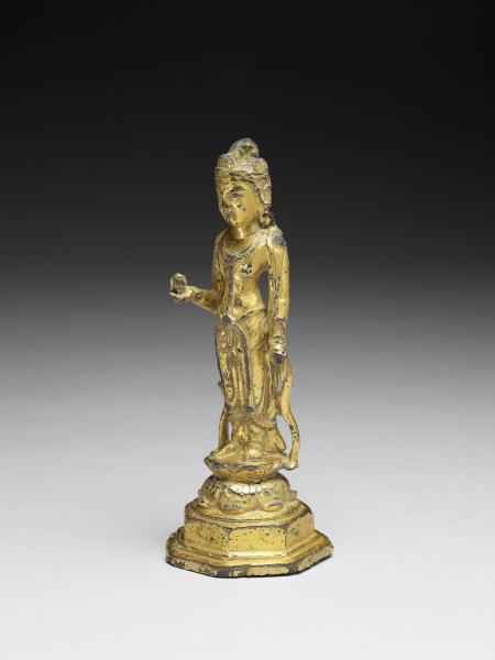 銅鎏金菩薩立像