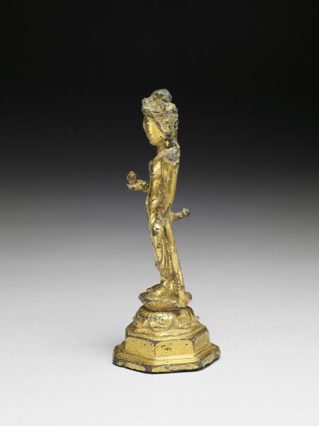 銅鎏金菩薩立像