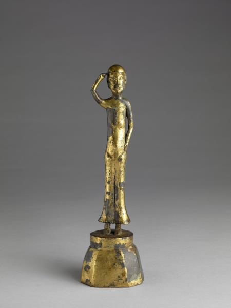 日本 室町時代晚期 十六世紀或更晚 銅鎏金人物立像