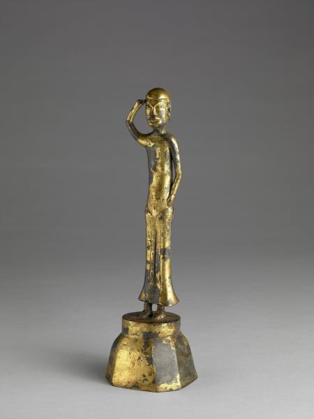 日本 室町時代晚期 十六世紀或更晚 銅鎏金人物立像