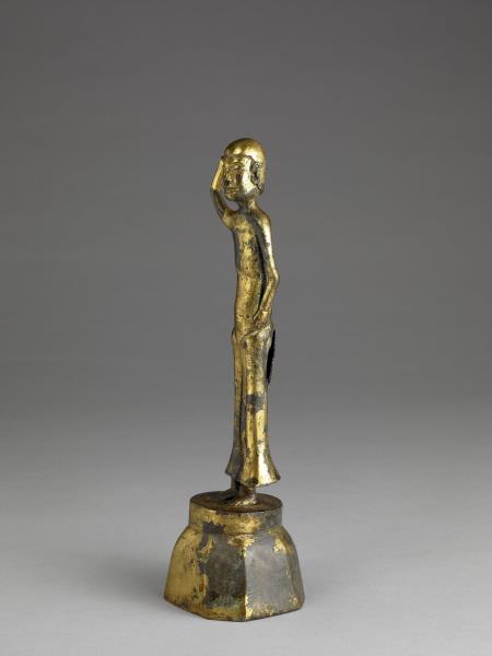 日本 室町時代晚期 十六世紀或更晚 銅鎏金人物立像