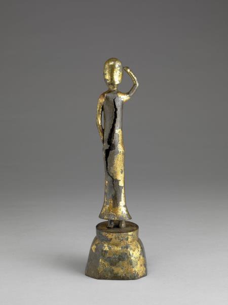 日本 室町時代晚期 十六世紀或更晚 銅鎏金人物立像