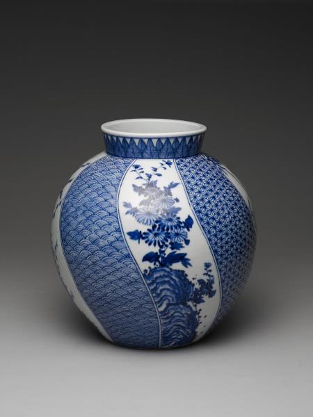 青花梅蘭竹菊罐