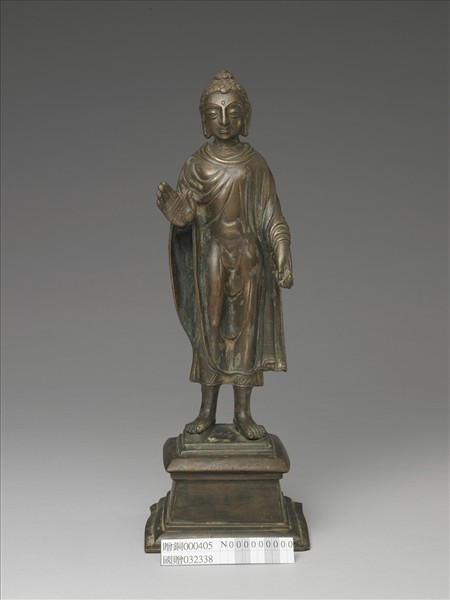 西北印度 喀什米爾  九~十世紀風格 銅鎏金佛立像