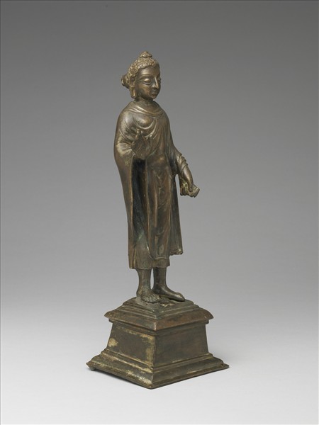 西北印度 喀什米爾  九~十世紀風格 銅鎏金佛立像