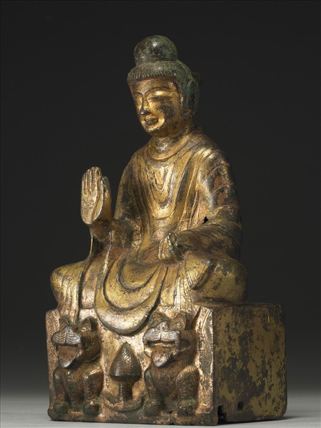 銅鎏金佛坐像
