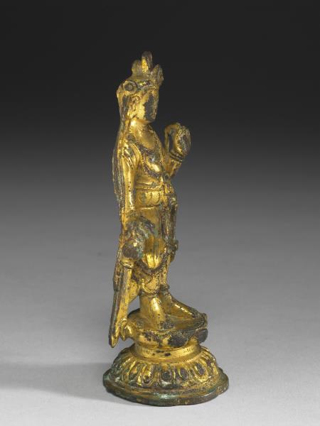銅鎏金觀音菩薩立像