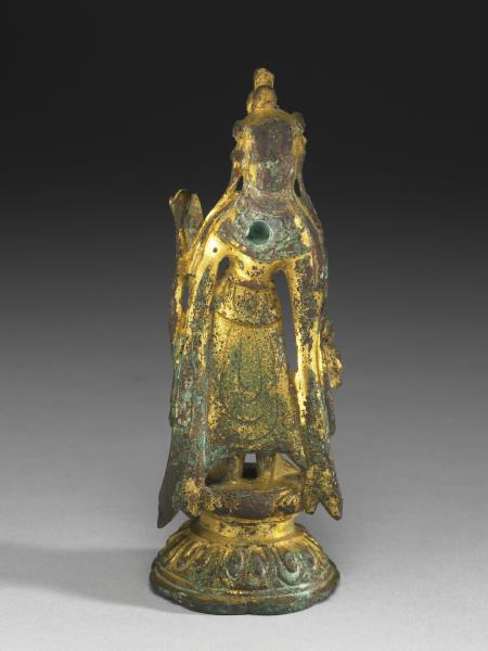 銅鎏金觀音菩薩立像