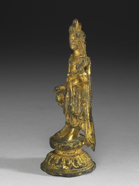 銅鎏金觀音菩薩立像