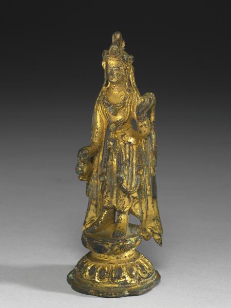 銅鎏金觀音菩薩立像
