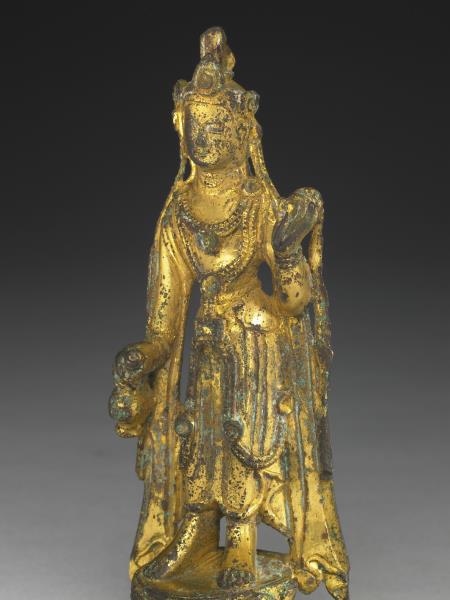 銅鎏金觀音菩薩立像