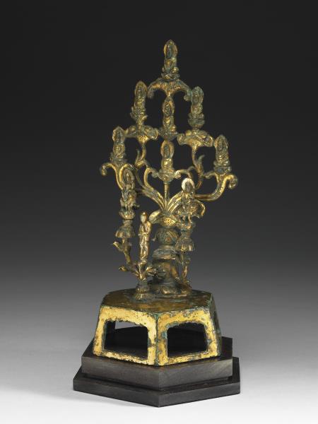 中國 唐代 八~九世紀或更晚 銅鎏金七佛造像組