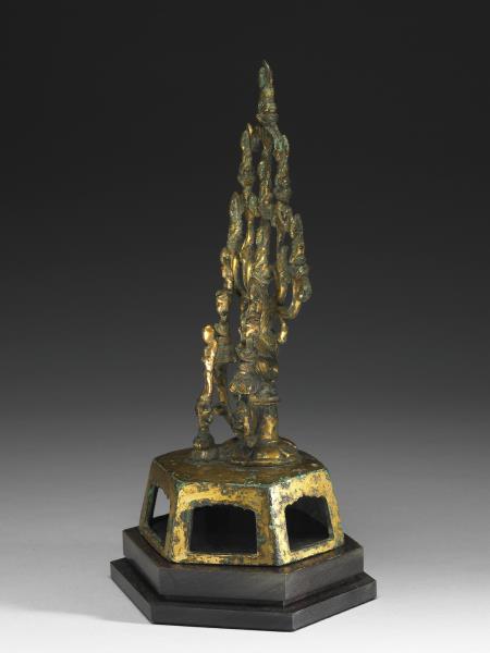 中國 唐代 八~九世紀或更晚 銅鎏金七佛造像組