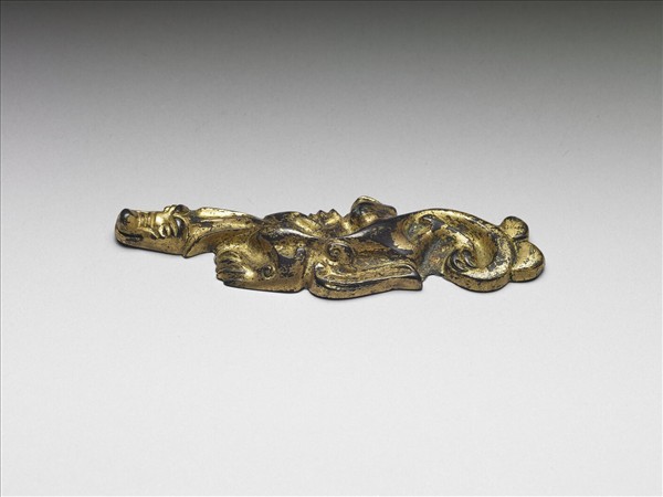 銅鎏金螭紋書鎮