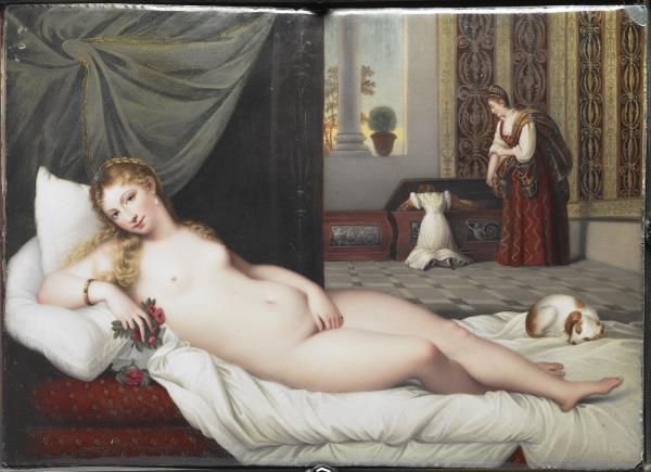 仿提香「烏比諾的維納斯」琺瑯畫