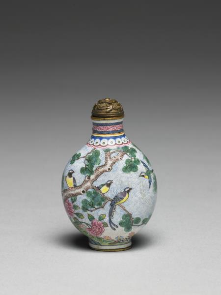 銅胎畫琺瑯花鳥鼻煙壺- 故宮