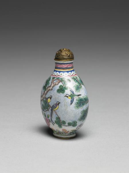 銅胎畫琺瑯花鳥鼻煙壺- 故宮