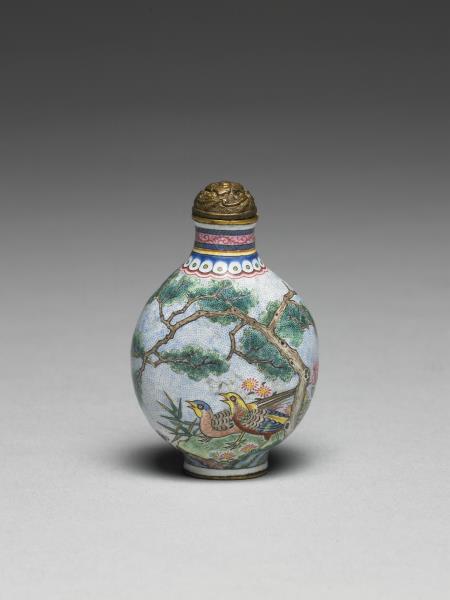 銅胎畫琺瑯花鳥鼻煙壺- 故宮