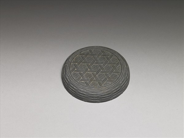 竹編紋圓硯