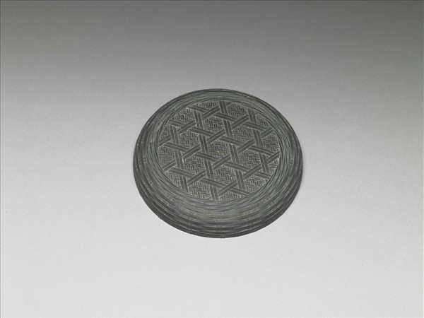 竹編紋圓硯