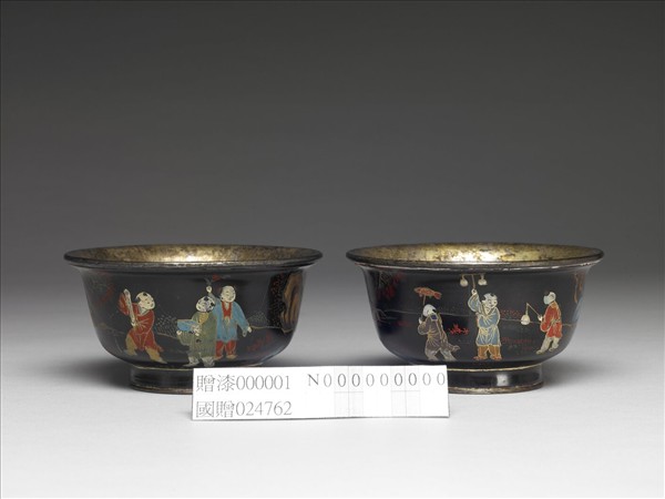 銀胎描漆蓮子碗