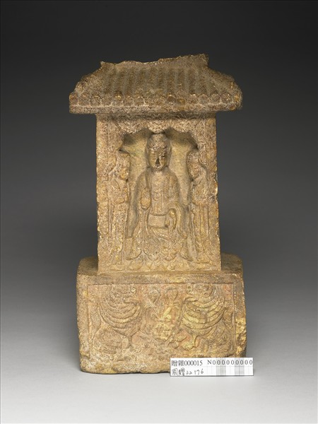 黃花石坐佛四面龕像