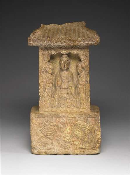 黃花石坐佛四面龕像