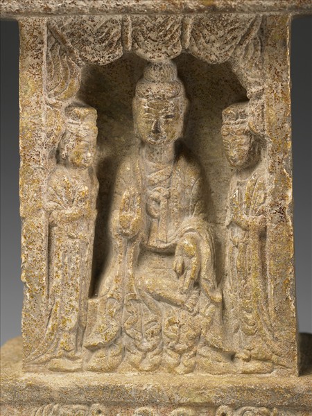 黃花石坐佛四面龕像