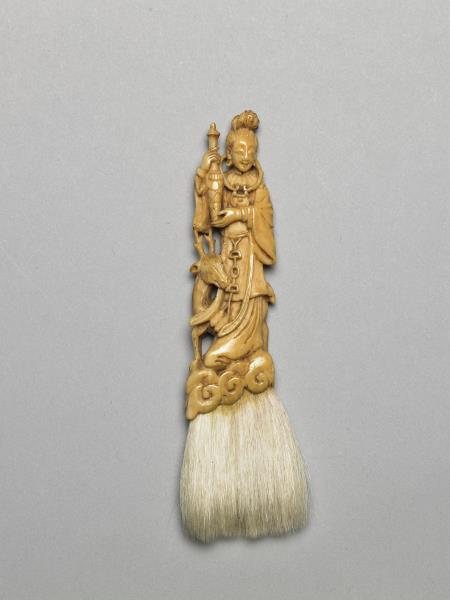 象牙雕麻姑獻壽式柄