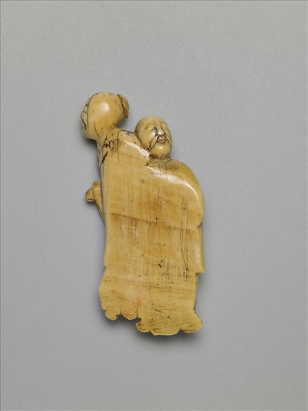 象牙雕雙老圖飾件