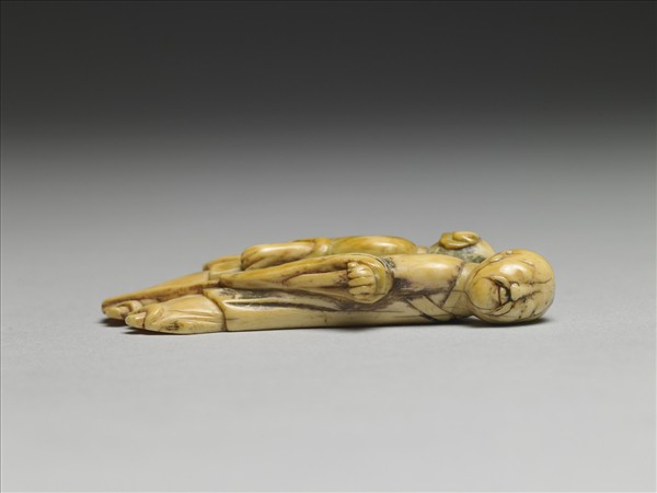 象牙雕雙老圖飾件