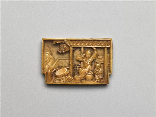 象牙雕母子圖飾件