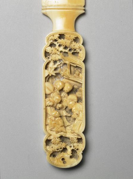 象牙雕卍字不斷紋翻書片