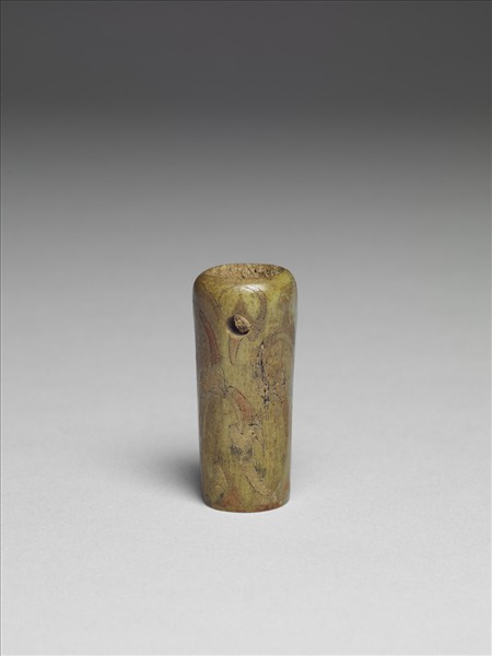 骨雕填彩雲氣紋柄