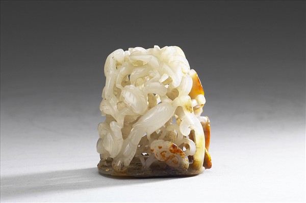 荷塘白鷺紋玉頂