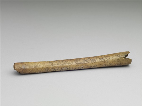 骨雕花鳥紋管