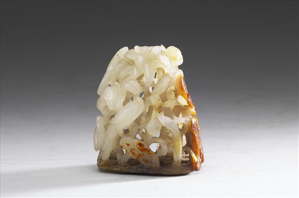 荷塘白鷺紋玉頂